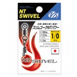 NT Power Swivel with Slim Corckscrew Snap, Black - E.PKSB